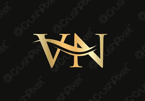 Vn Letter Logo Design Premium Letter Vn Logo Design Con Vettore Stock