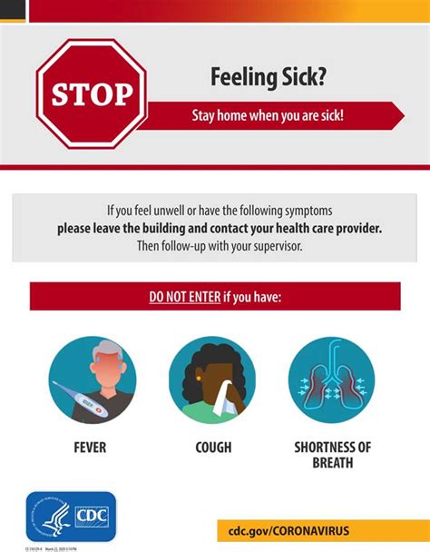 Cdc Stop Stay Home When Youre Sick Poster