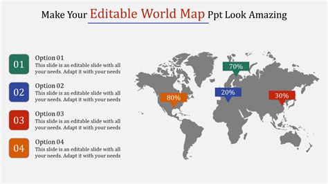 Editable World Map For Powerpoint