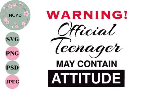 Warning Official Teenager Svg Illustration Par Ncyd Shop · Creative Fabrica