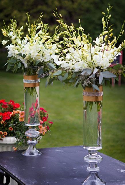 White Dendrobium Orchid Centerpieces By Heather Petrus Wedding Flowers