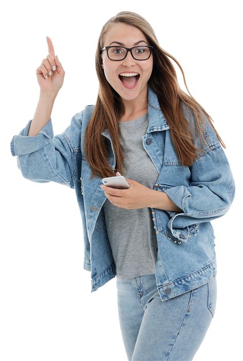 Happy Girl With Smartphone Png Image Purepng Free Transparent Cc0