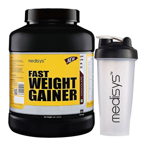 Medisys Fast Weight Gainer Chocolate 3kg Free Shaker 3 Kg Weight