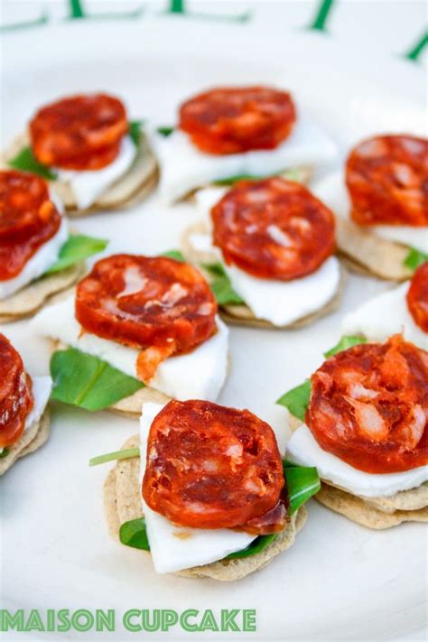 Serve these cold apps to offset the warm temps at your christmas party. Chorizo canapes recipe with mozzarella and rocket | Recipe ...