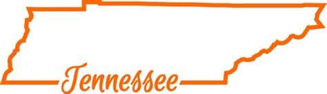 Tennessee Outline State Silhouette 1 Color Design 1 Piece Eps Dxf Svg