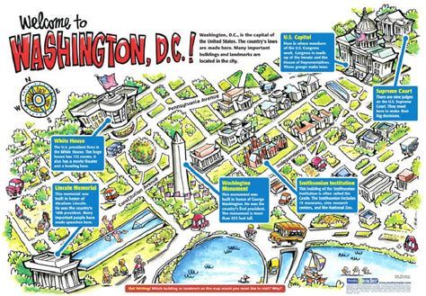 Cartoon Maps Washington Dc Tourist Map Washington Metro Map