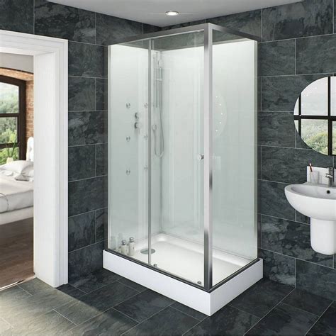 Glass Backed Rectangular Shower Cabin 1200 X 800 Shower Cabin Shower