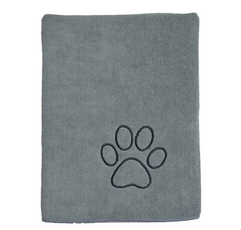 Sinland Ultra Absorbent Microfiber Pet Towel With Embroidered Paw Print