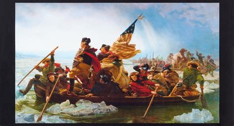 George Washington Crossing The Delaware Digital Cotton Print Etsy