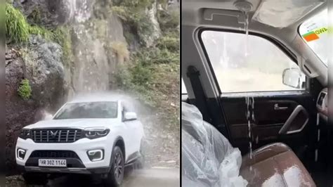 Mahindra Scorpion S Sunroof Leaks After Taking Shower Under Waterfall