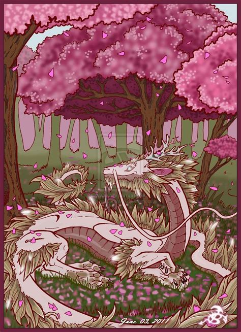 Cherry Blossom Dragon Dragon Base Pink Dragon Fantasy Warrior