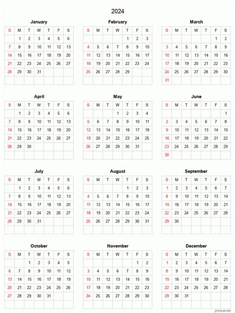 2024 Calendar Printable Free Printable Calendar 2023
