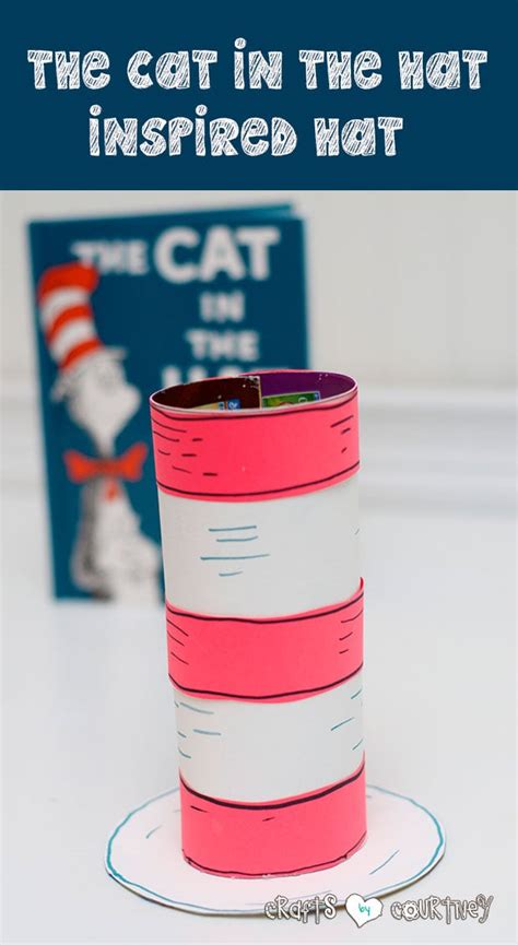 To start, we made our own cat in the hat. Make a Cat in the Hat Inspired Hat for Dr. Seuss' Birthday