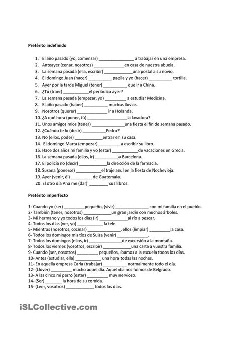 El Imperfecto Worksheet Answers 123 Best Pretérito Vs Imperfecto Images