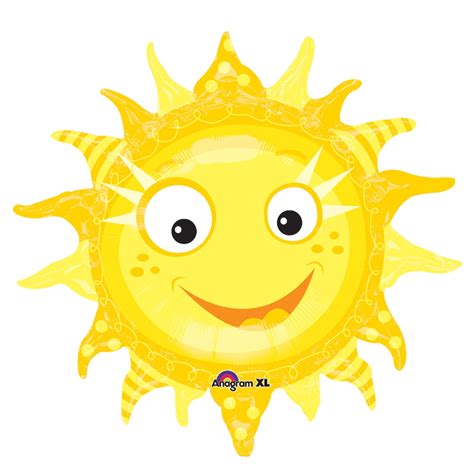 Anagram Graphic Summer Sun Super Shape 29x28 Foil Balloon Yellow
