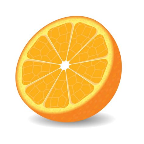 Premium Vector Orange Half On White Background