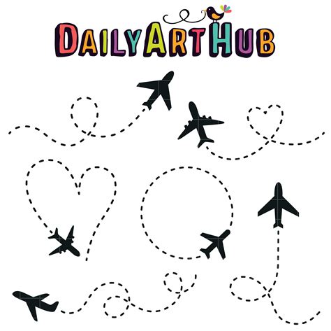 Airplane Trails Clip Art Set Daily Art Hub Free Clip Art Everyday