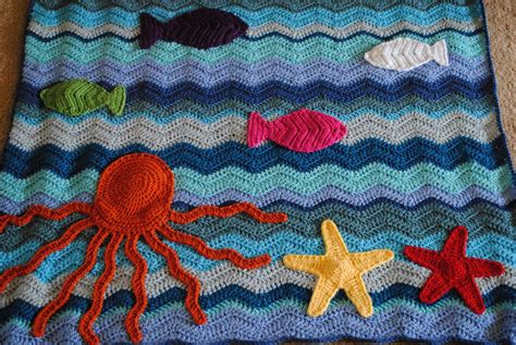 Under The Sea Baby Blanket Crochet Applique Knitting Patterns
