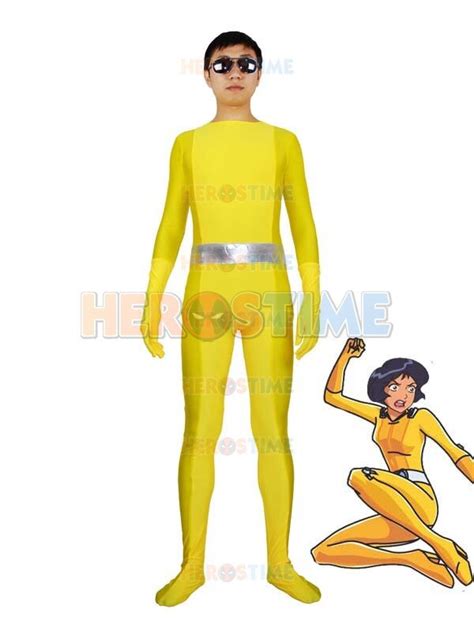 Totally Spies Alex Yellow Spandex Superhero Costume Zentai Suit Stage