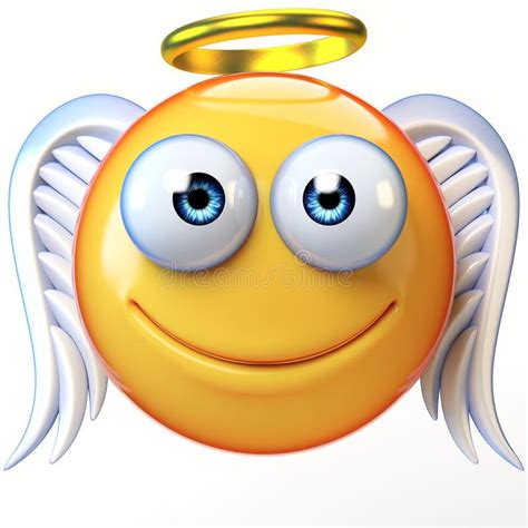 Angel Emoji Smiling Yellow Face Icon Vector Stock Illustration