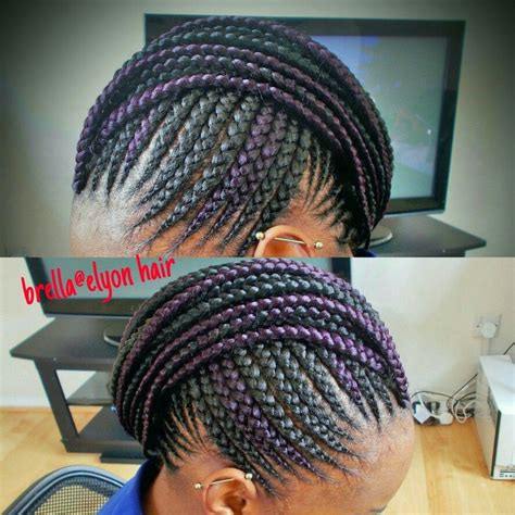 Cool short mohawk hairstyles for black women. Cornrow mohawk with a hint of color | African hair ...