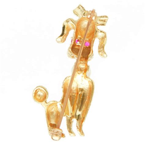14ky Ruby Eye Poodle And Pearl Collar Pin Replacements Ltd