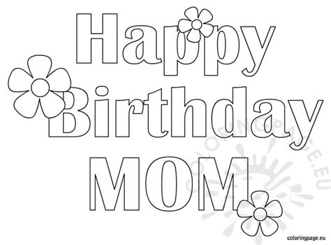 Free Printable Birthday Cards To Color For Mom

