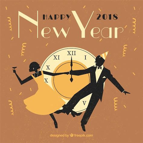 Free Vector Couple Dancing On A New Years Party