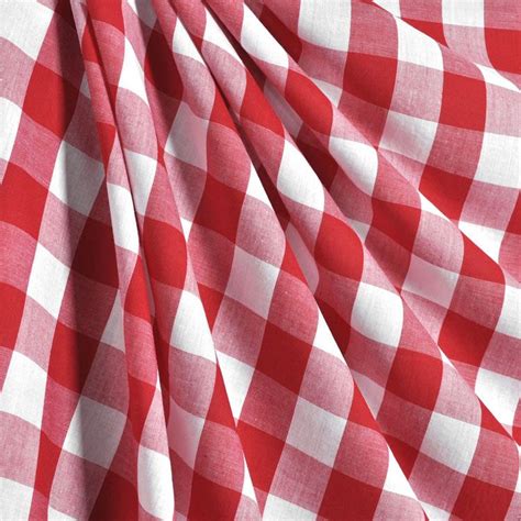 1 Red Gingham Fabric Image 2 Navy Gingham Gingham Fabric Gingham