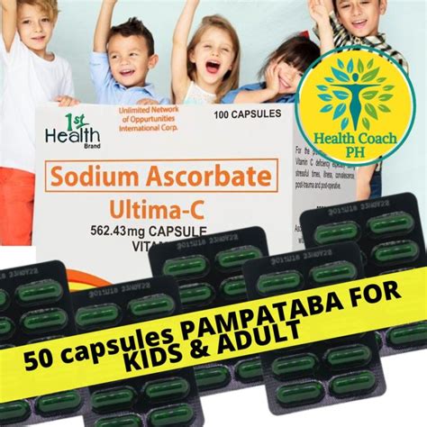 Vitamins Pampataba Ultima C For Kids And Adults 50 Capsules Weight