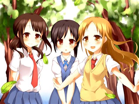 Kawaii 3 Anime Girl Best Friends Anime Wallpaper Hd