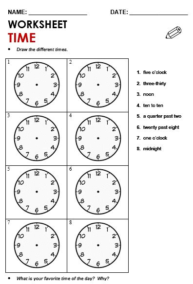 Telling The Time Worksheets Games4esl Telling The Time English Esl