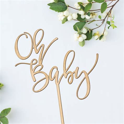 Oh Baby Cake Topper Rustic Party Decor Event Decor Gender Etsy