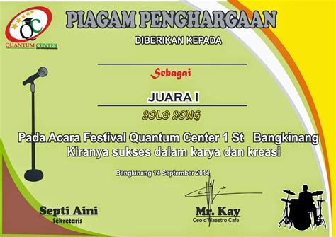 ILYAS: Piagam penghargaan lomba