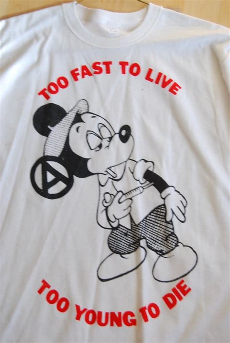 Seditionaries Mickey Mouse Punk Tshirt Too Fast To Live