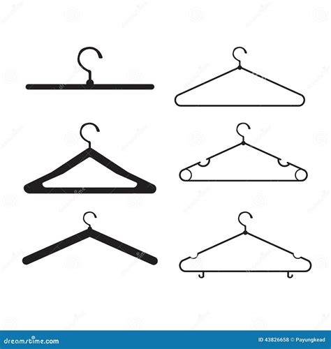 Clothes Hanger Vector Icon Set Stock Vector Illustration Of Display