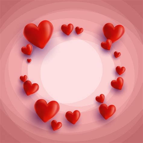 Background With 3d Heart Vector Free Download