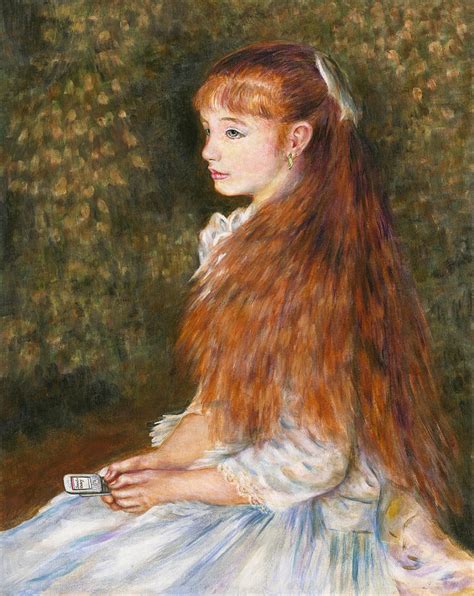 Renoir Girl Texting Painting By Jennifer Embry Fine Art America