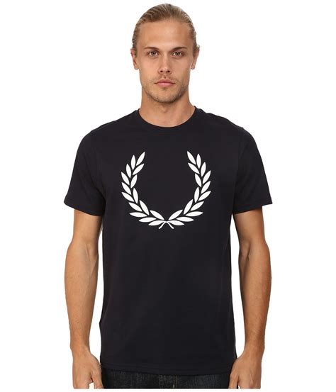 Lyst Fred Perry Laurel Print T Shirt In Blue For Men