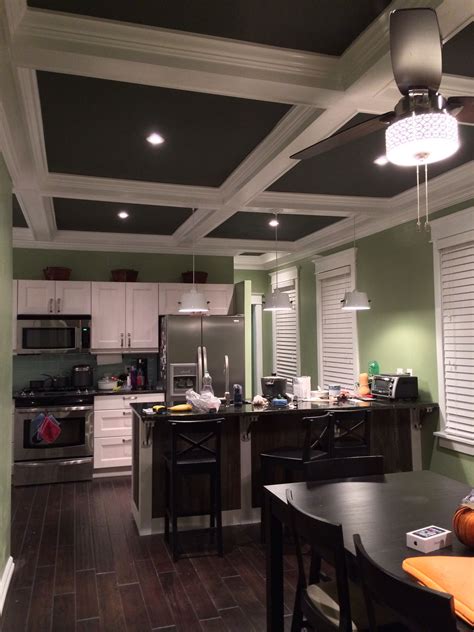 A coffered ceiling adds a beautiful element to any room. Coffered ceiling. (With images) | Country chic kitchen ...