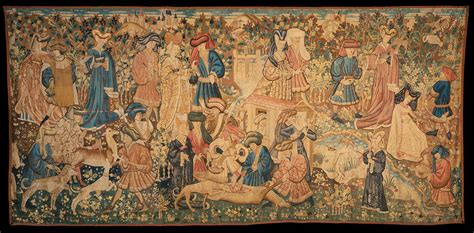It measures 13 inches wide and 30 inches long and is made from wool and cotton yarn with metallic ribbon embellishments. Deer2006af3932 (With images) | Tapestry wall art, Medieval ...