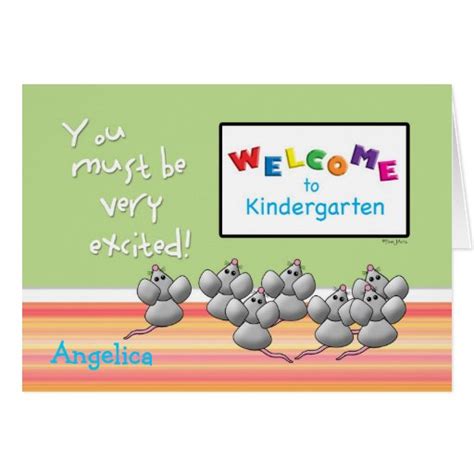 Welcome To Kindergarten From Teacher Mice Greeting Card Zazzle