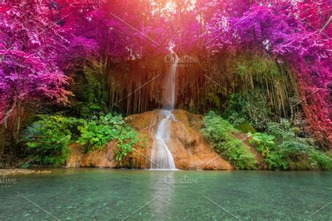 Beautiful Waterfall In Rainforest Stock Photo Containing Amazing And