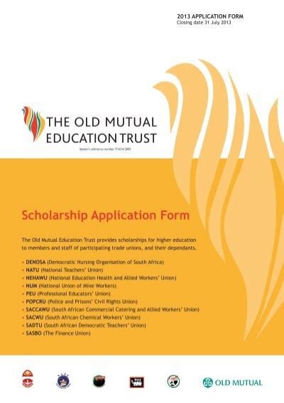 Scholarship Application Form Old Mutual