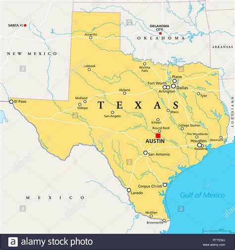 Mapa De Las Ciudades De Texas World Map