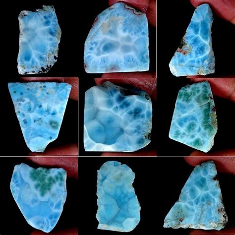 Natural Dominican Republic Larimar Rough Untreated Loose Gemstones Tc74