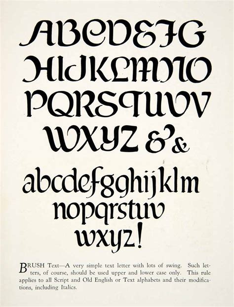 1928 Print Brush Text Typeface Graphic Font Decorative Alphabet Design