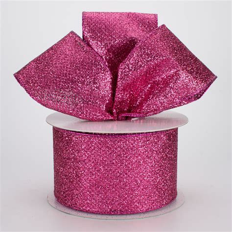 25 Glitter On Metallic Ribbon Dark Pink 10 Yards Rj6030mn