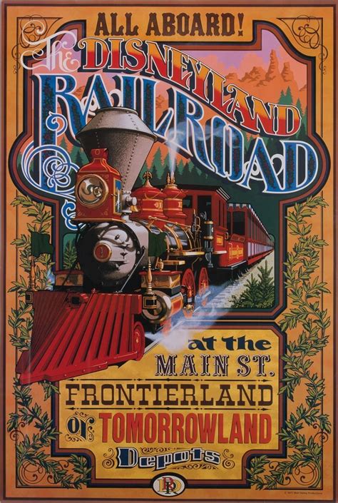 Disneyland Railroad Attraction Posters Disney Vintage Affiches