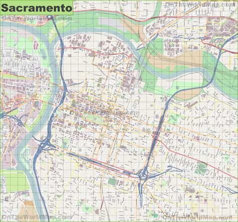 Large Detailed Map Of Sacramento
